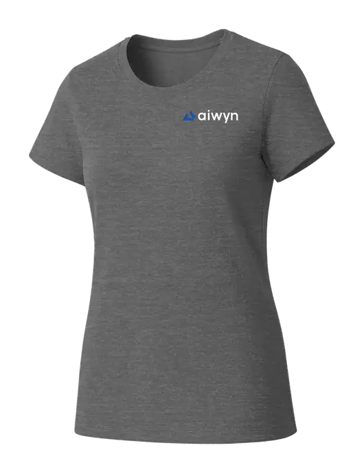 Womens Seriously Soft Grey Frost T-Shirt w/Aiwyn Logo
