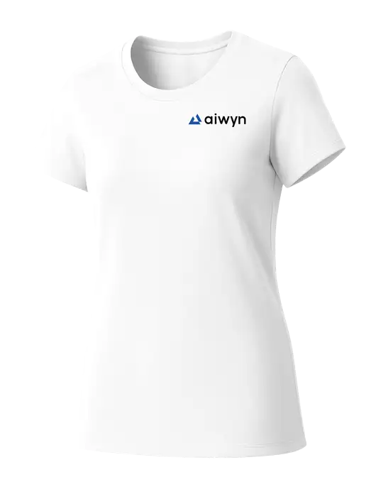 Womens Seriously Soft White T-Shirt w/Aiwyn Logo