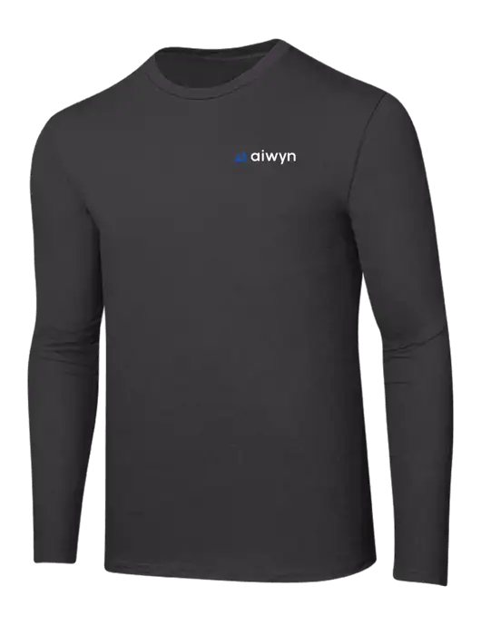 Ring Spun Charcoal 4.5 oz Long Sleeve T-Shirt w/Aiwyn Logo