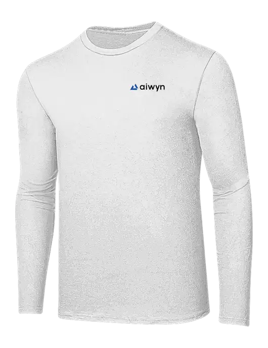 Ring Spun White 4.5 oz Long Sleeve T-Shirt w/Aiwyn Logo