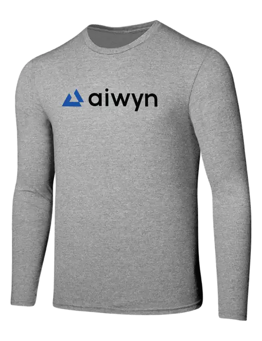 Seriously Soft Light Heathered Grey Long Sleeve T-Shirt w/Aiwyn Logo