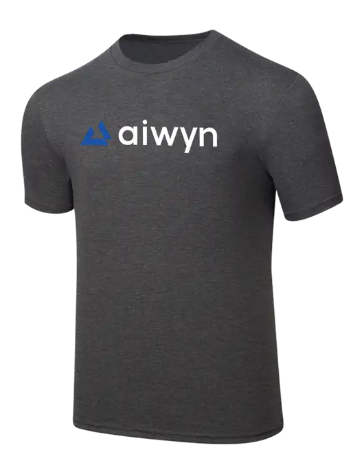 Simply Soft Heathered Charcoal 4.5oz  Poly/Combed Ring Spun Cotton T-Shirt w/Aiwyn Logo