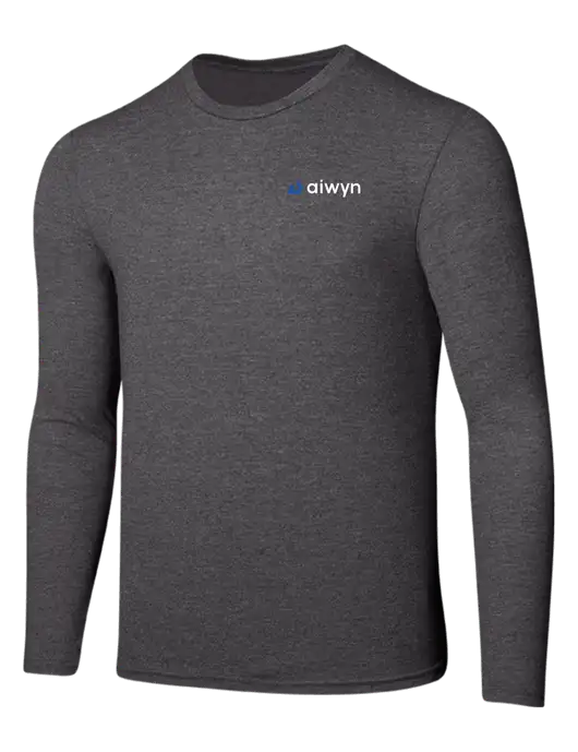 Seriously Soft Heathered Charcoal Long Sleeve T-Shirt w/Aiwyn Logo