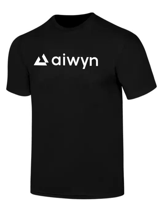 Simply Soft Black 4.5oz  Poly/Combed Ring Spun Cotton T-Shirt w/Aiwyn Logo