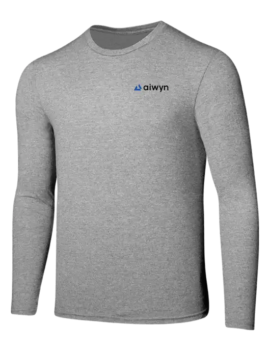 Seriously Soft Light Heathered Grey Long Sleeve T-Shirt w/Aiwyn Logo