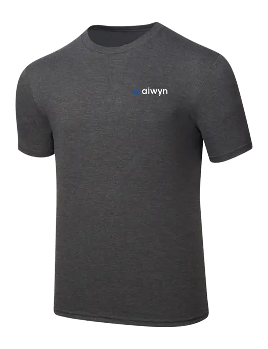 Simply Soft Heathered Charcoal 4.5oz  Poly/Combed Ring Spun Cotton T-Shirt w/Aiwyn Logo