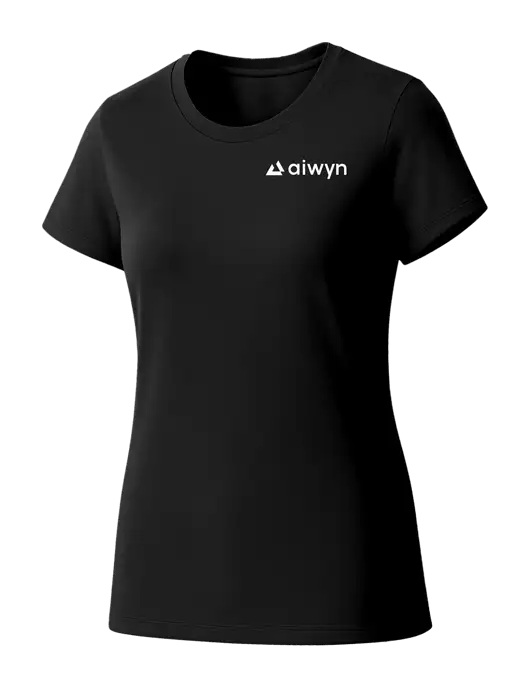 Womens Seriously Soft Black T-Shirt w/Aiwyn Logo
