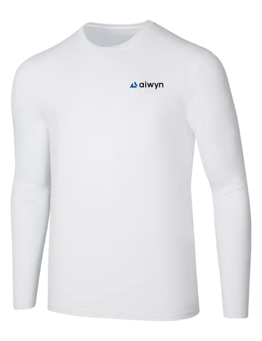 Seriously Soft White Long Sleeve T-Shirt w/Aiwyn Logo