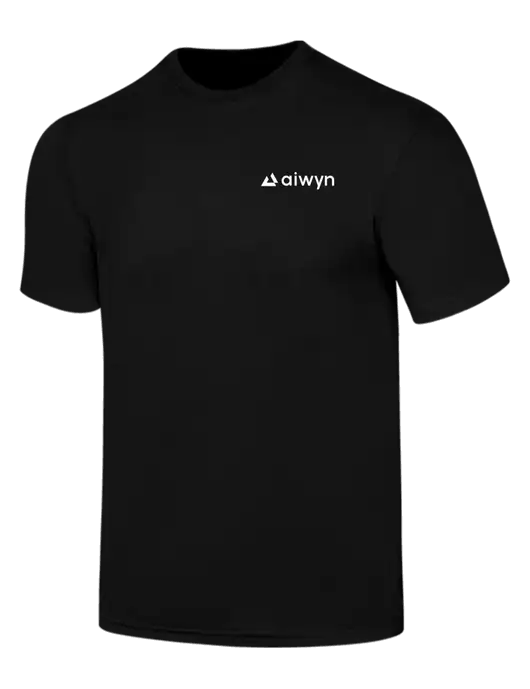 Simply Soft Black 4.5oz  Poly/Combed Ring Spun Cotton T-Shirt w/Aiwyn Logo