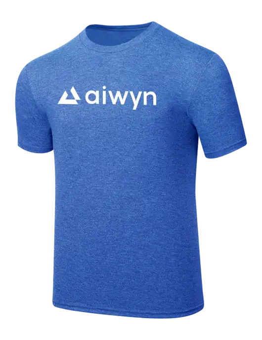 Simply Soft Royal Frost 4.5oz  Poly/Combed Ring Spun Cotton T-Shirt w/Aiwyn Logo