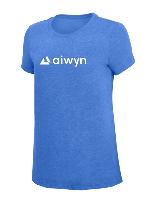 Womens Simply Soft Royal Frost 4.5oz  Poly/Combed Ring Spun Cotton T-Shirt w/Aiwyn Logo