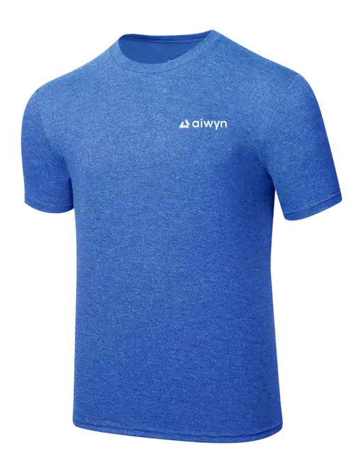 Simply Soft Royal Frost 4.5oz  Poly/Combed Ring Spun Cotton T-Shirt w/Aiwyn Logo