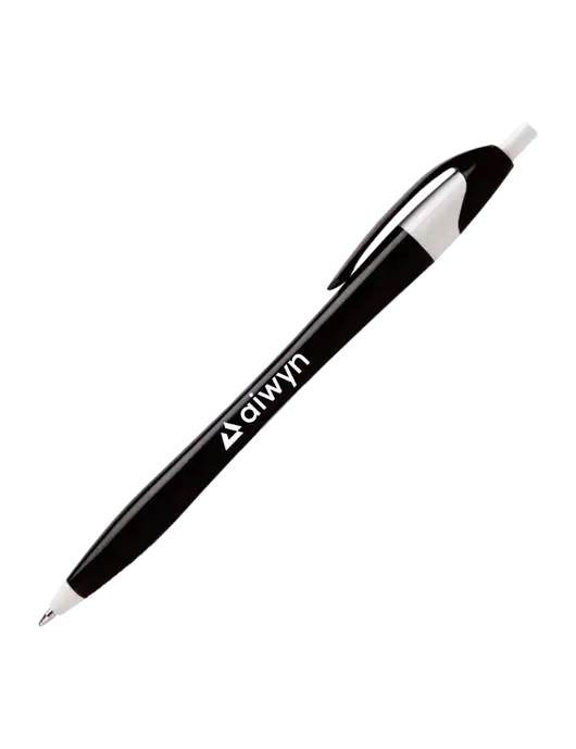 Novella Black/White Executive Pen - Blue Ink w/Aiwyn Logo