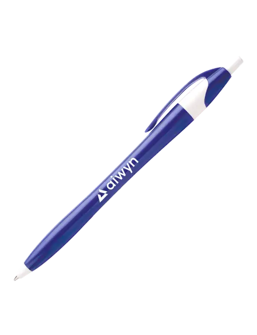 Novella Royal/White Executive Pen - Blue Ink w/Aiwyn Logo