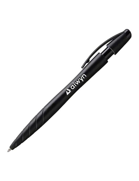 Awali Black Metallic Pen - Black Ink w/Aiwyn Logo