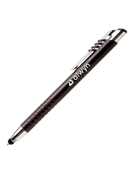 Schirhart Black Stylus Pen - Blue Ink w/Aiwyn Logo