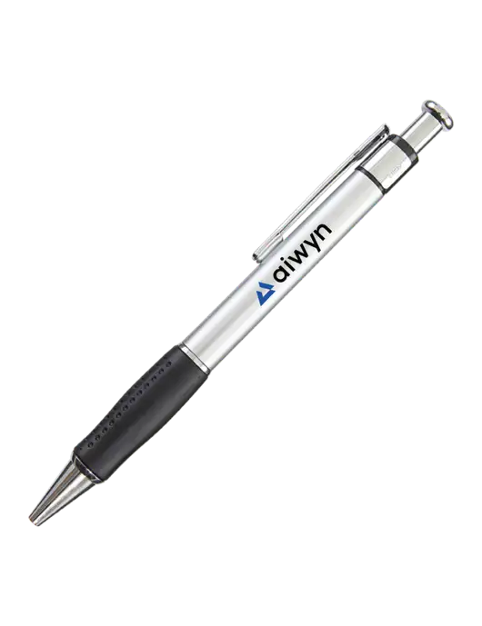 Malta Silver Pen - Black Ink w/Aiwyn Logo