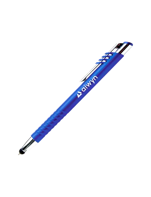 Schirhart Blue Stylus Pen - Blue Ink w/Aiwyn Logo