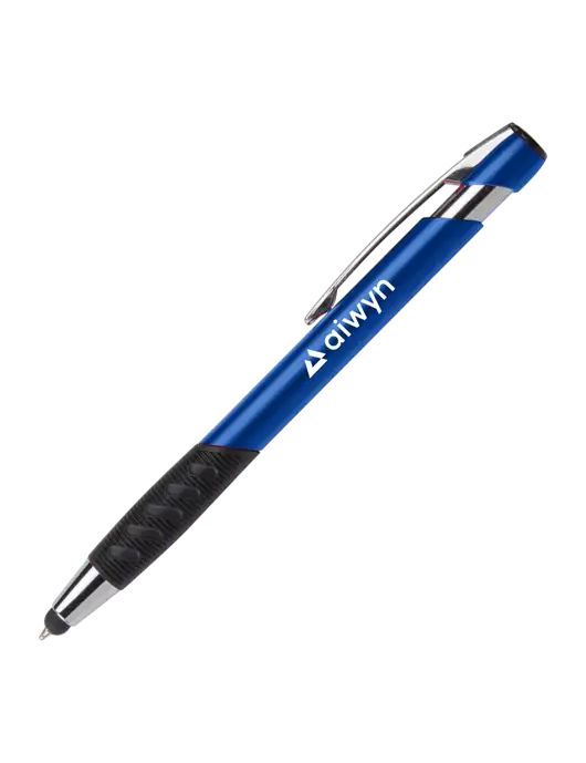 Alize Blue Stylus Black Ink Pen w/Aiwyn Logo