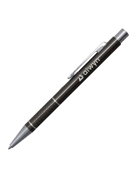 St George Gunmetal Pen - Blue Ink w/Aiwyn Logo