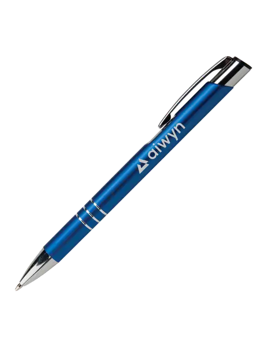Laurent Blue Pen - Black Ink w/Aiwyn Logo