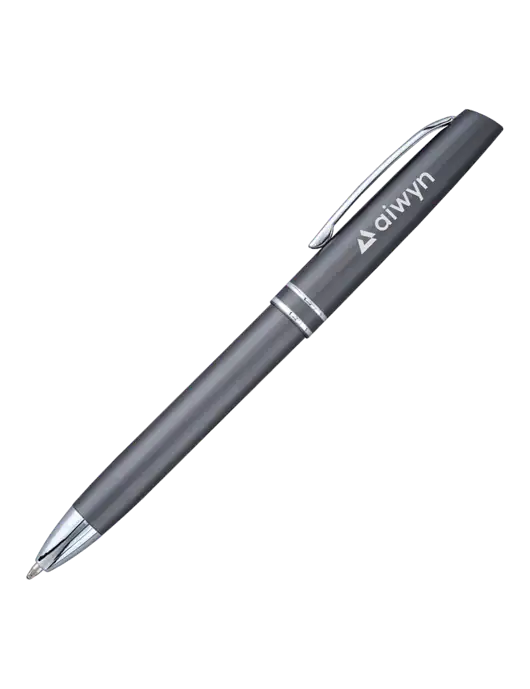 Gunmetal Anguilla Black Ink Pen w/Aiwyn Logo