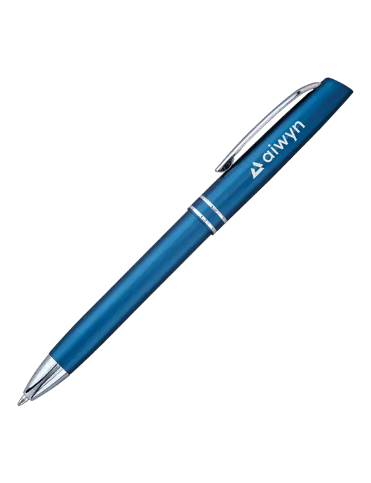 Blue Anguilla Black Ink Pen w/Aiwyn Logo