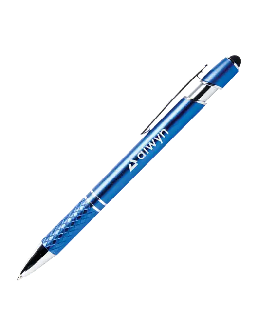 Valencia Blue Stylus Pen - Black Ink w/Aiwyn Logo