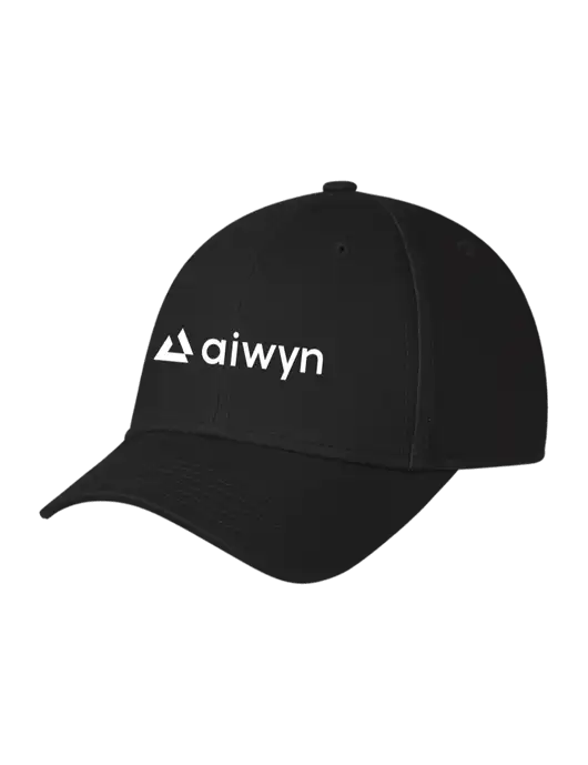 Black Structured Cap Hook & Loop w/Aiwyn Logo