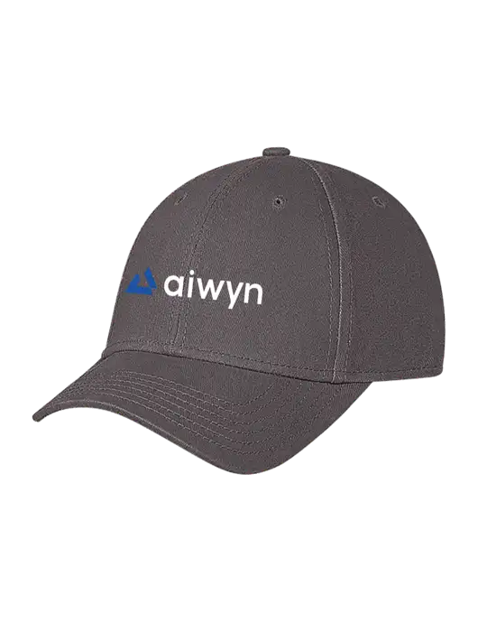Medium Dark Grey Structured Soft Snap Closure Hook & Loop Cap w/Aiwyn Logo