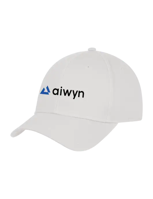 White Structured Cap Hook & Loop w/Aiwyn Logo