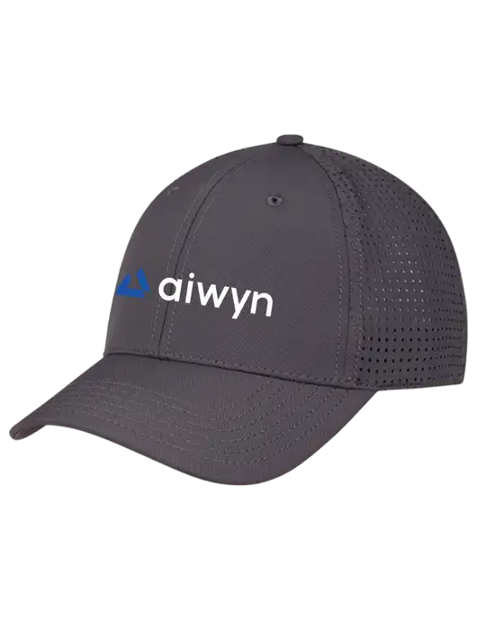 Charcoal Performance Stretchable Cap Hook & Loop w/Aiwyn Logo