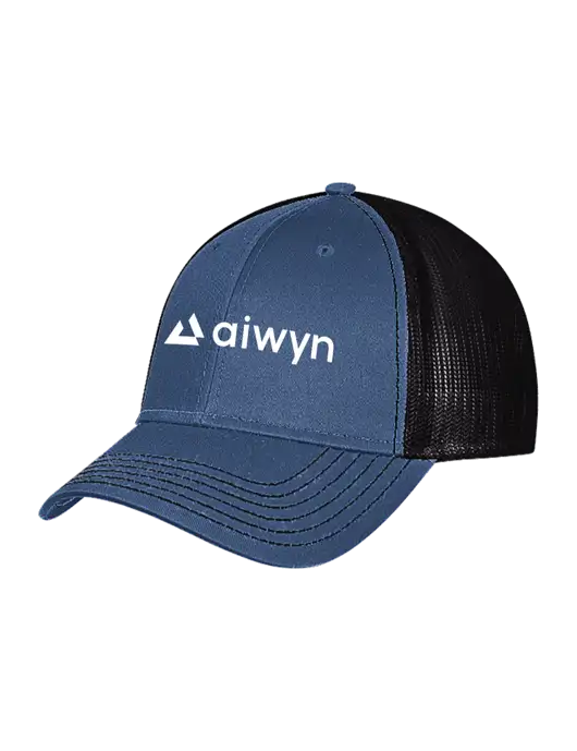 Dark Royal/Black Mesh Trucker Cap Snap Back w/Aiwyn Logo
