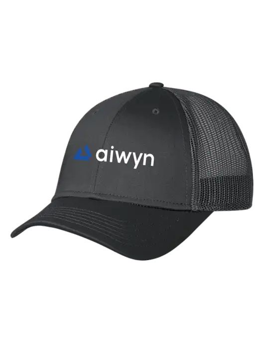 Charcoal Mesh Trucker Cap Snap Back w/Aiwyn Logo