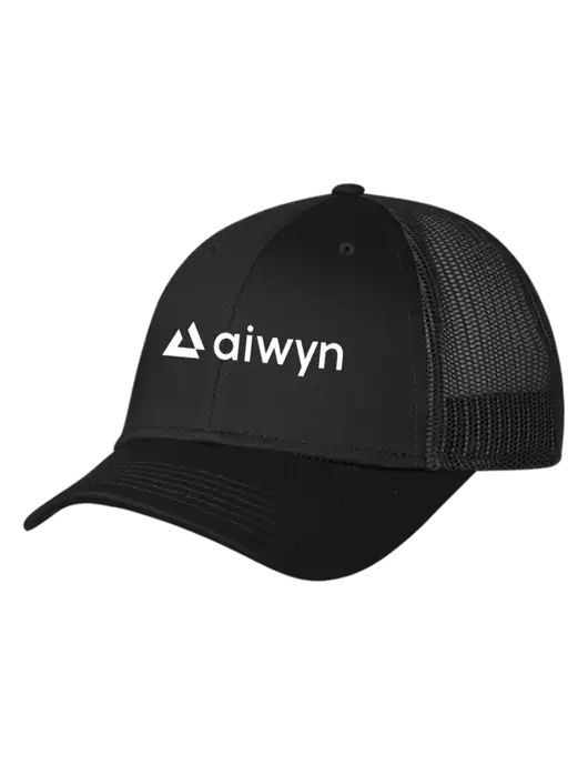 Black Mesh Trucker Cap Snap Back w/Aiwyn Logo