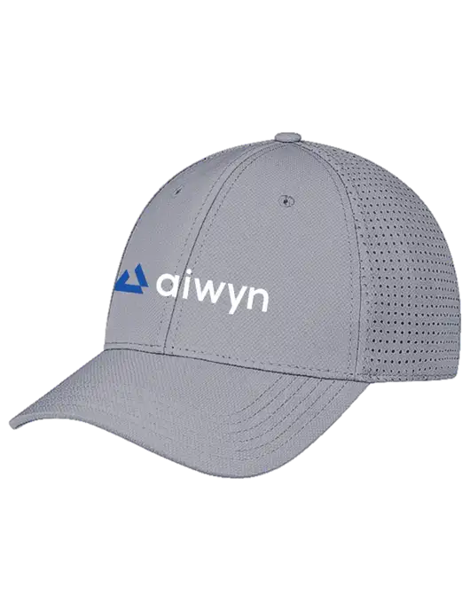 Grey Performance Stretchable Cap Hook & Loop w/Aiwyn Logo