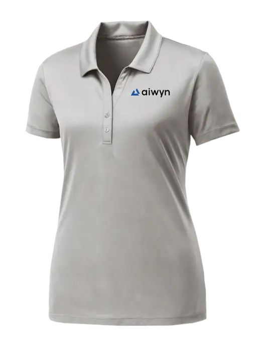 Womens Very Light Grey PosiCharge Competitor Polo w/Aiwyn Logo