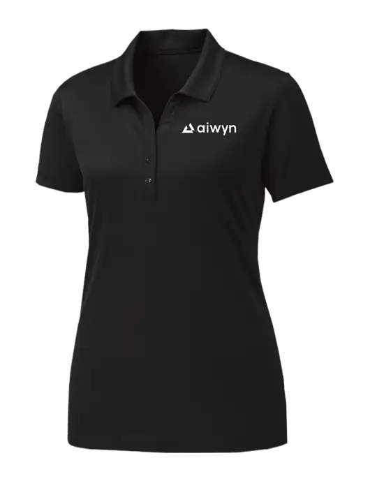 Womens Black PosiCharge Competitor Polo w/Aiwyn Logo