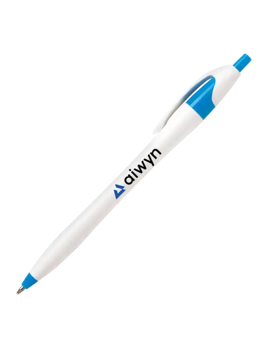 Novella Sapphire Blue/White Splash Pen - Blue Ink w/Aiwyn Logo