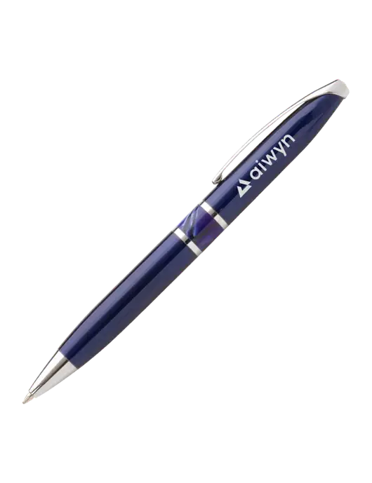 Illusion Navy Pen - Black Ink w/Aiwyn Logo