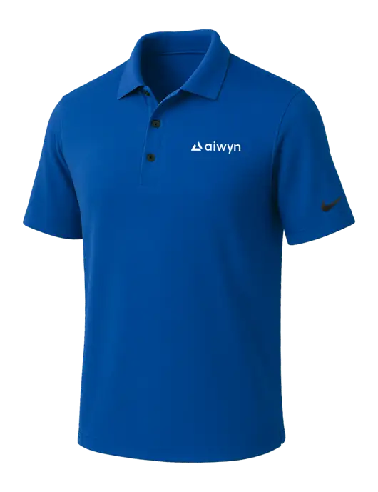 NIKE Dark Royal Dri-Fit Micro Pique Polo w/Aiwyn Logo