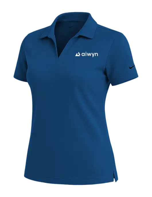 NIKE Dark Royal Womens Dri-Fit Micro Pique Polo w/Aiwyn Logo
