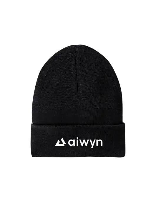 Recycled Black Beanie w/Aiwyn Logo