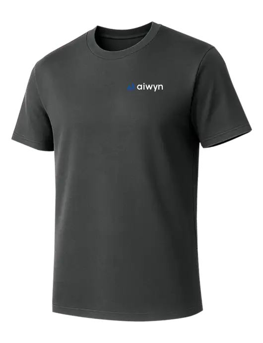 Allmade Charcoal Grey Organic Cotton Tee w/Aiwyn Logo