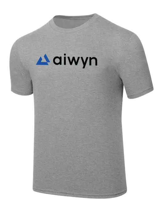 Simply Soft Heathered Light Grey 4.5oz  Poly/Combed Ring Spun Cotton T-Shirt w/Aiwyn Logo