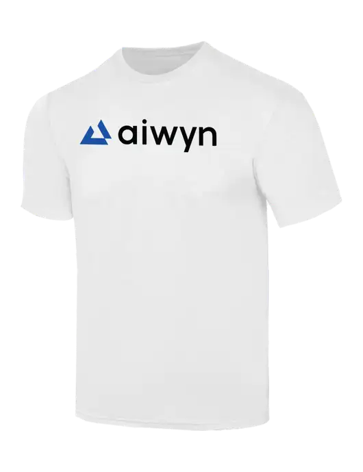 Simply Soft White 4.5oz  Poly/Combed Ring Spun Cotton T-Shirt w/Aiwyn Logo