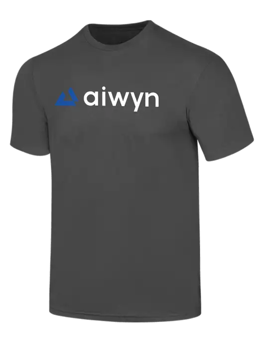 Simply Soft Charcoal 4.5oz  Poly/Combed Ring Spun Cotton T-Shirt w/Aiwyn Logo