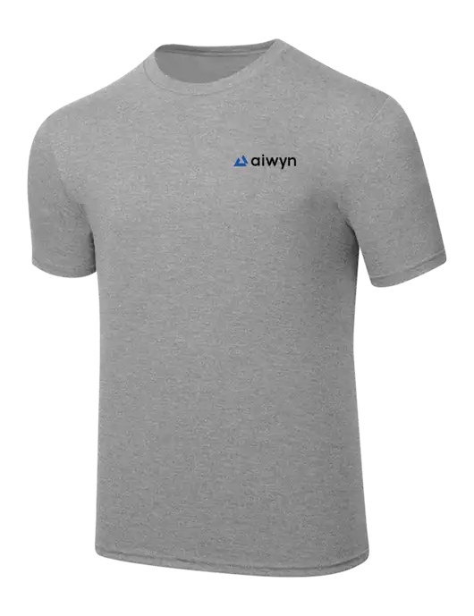 Simply Soft Heathered Light Grey 4.5oz  Poly/Combed Ring Spun Cotton T-Shirt w/Aiwyn Logo