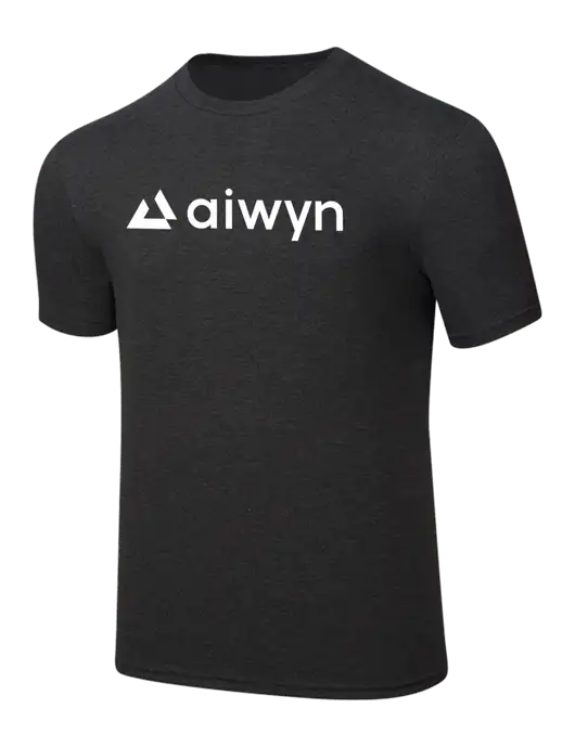 Simply Soft Black Frost 4.5oz  Poly/Combed Ring Spun Cotton T-Shirt w/Aiwyn Logo