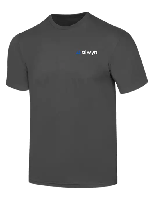 Simply Soft Charcoal 4.5oz  Poly/Combed Ring Spun Cotton T-Shirt w/Aiwyn Logo